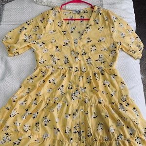 Yellow Floral Summer Dress
